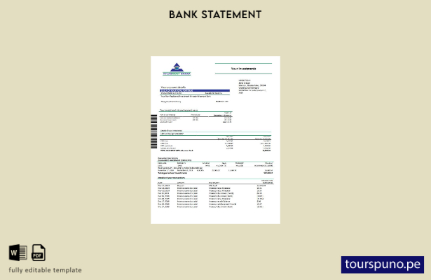 listo para imprimir plantilla de word   extracto bancario de Atlasmont de Monten